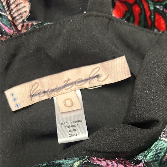 NWOT Anthropologie Black and Pink Floral Jumpsuit Hutch - Picture 5 of 5